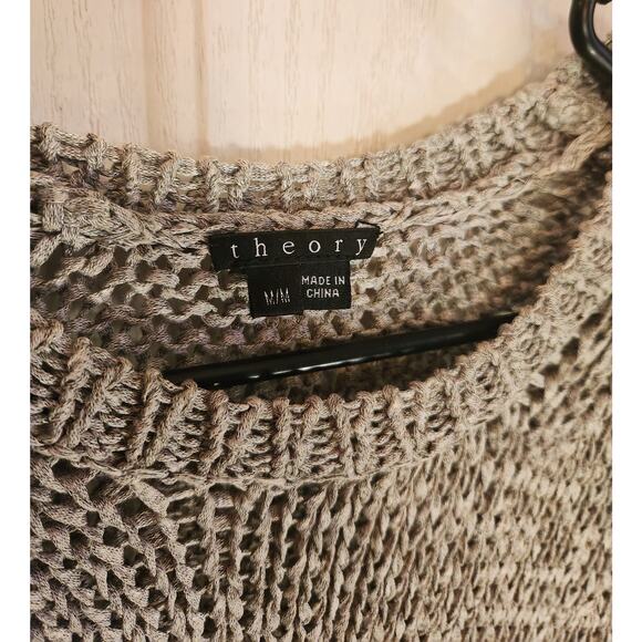 Theory Shirlyn Space Chunky Open Knit Sweater – Medium – Speckled Brown - Picture 5 of 5